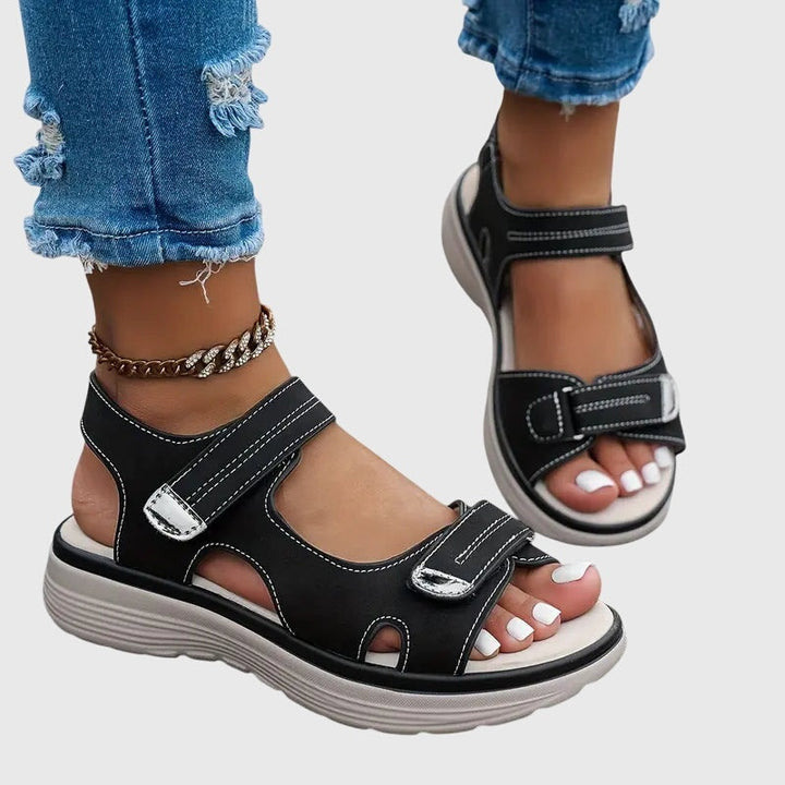 Women's Open Toe Platform Sandals with Adjustable Straps