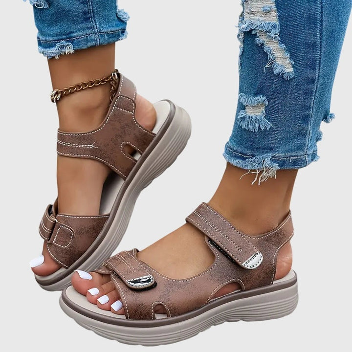 Women's Open Toe Platform Sandals with Adjustable Straps