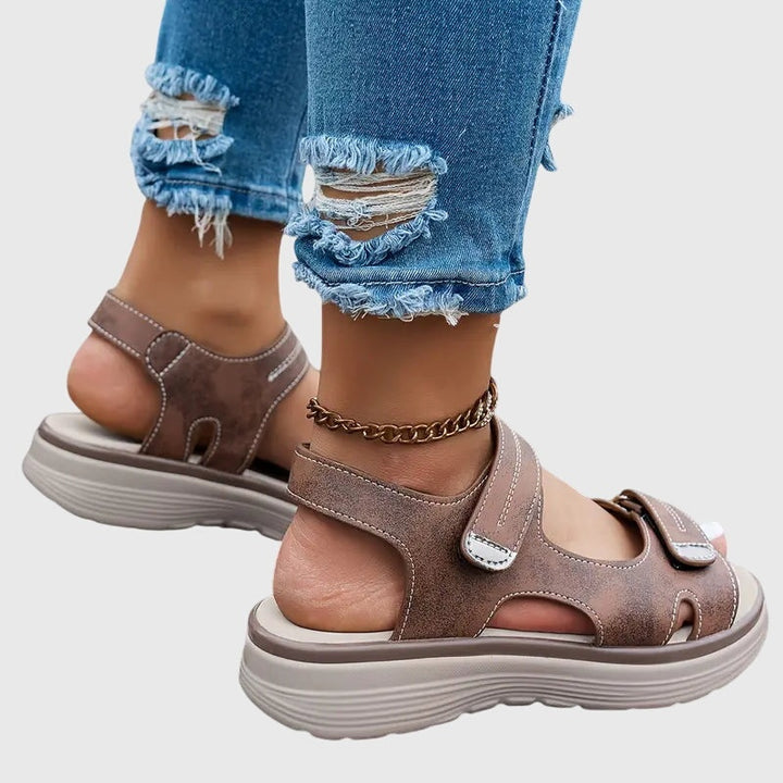 Women's Open Toe Platform Sandals with Adjustable Straps