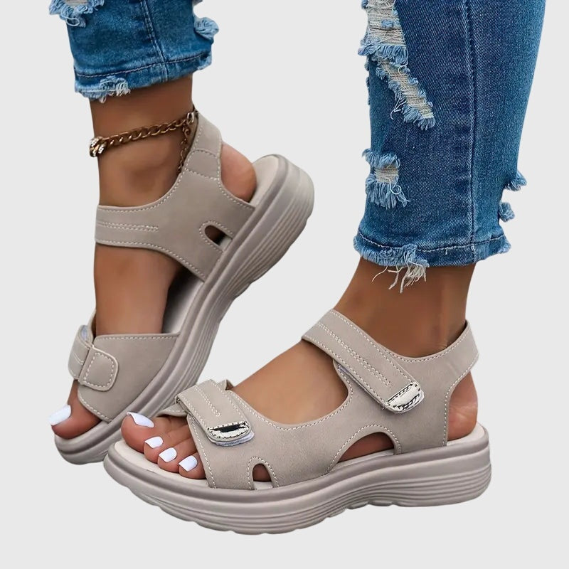 Women's Open Toe Platform Sandals with Adjustable Straps