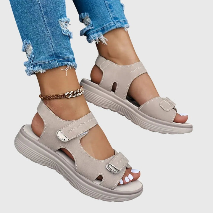 Women's Open Toe Platform Sandals with Adjustable Straps