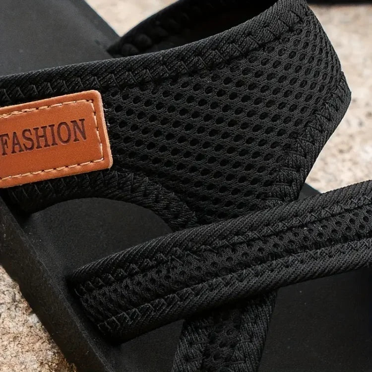 Women's Open Toe Slide Sandals with Criss Cross Mesh Straps