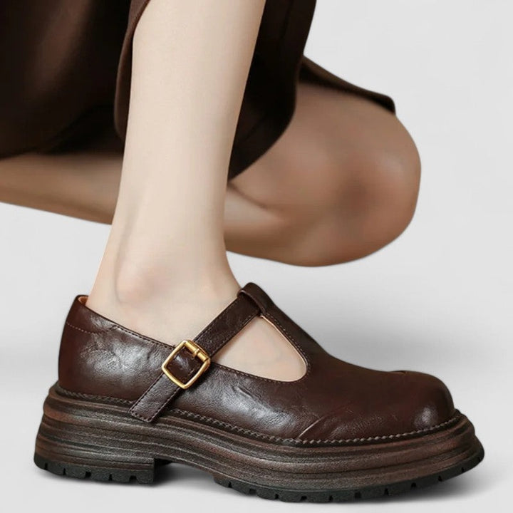 Women's Platform Mary Jane Shoes with T-Bar Strap