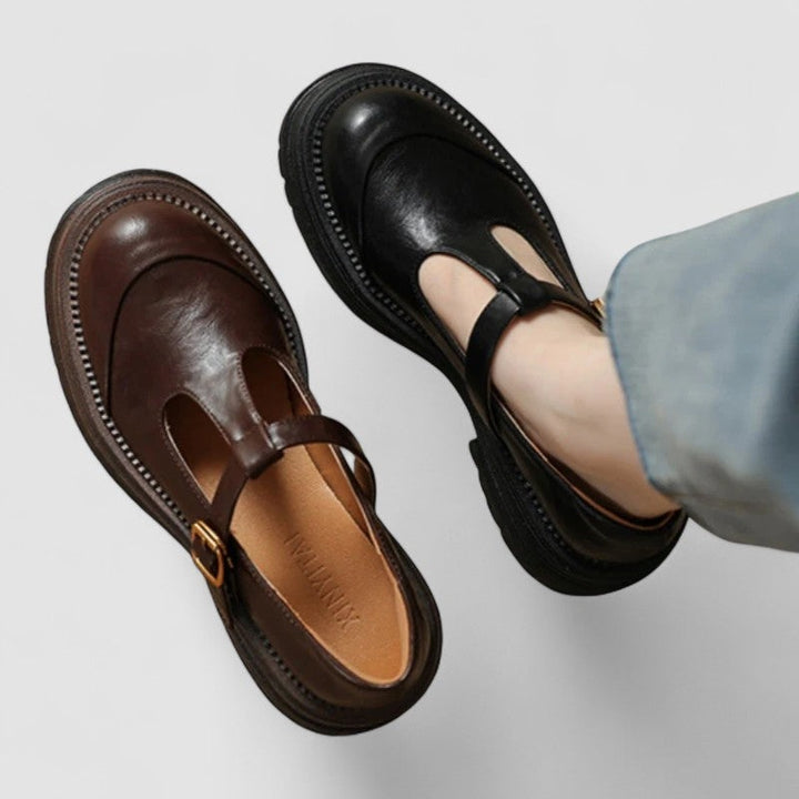 Women's Platform Mary Jane Shoes with T-Bar Strap