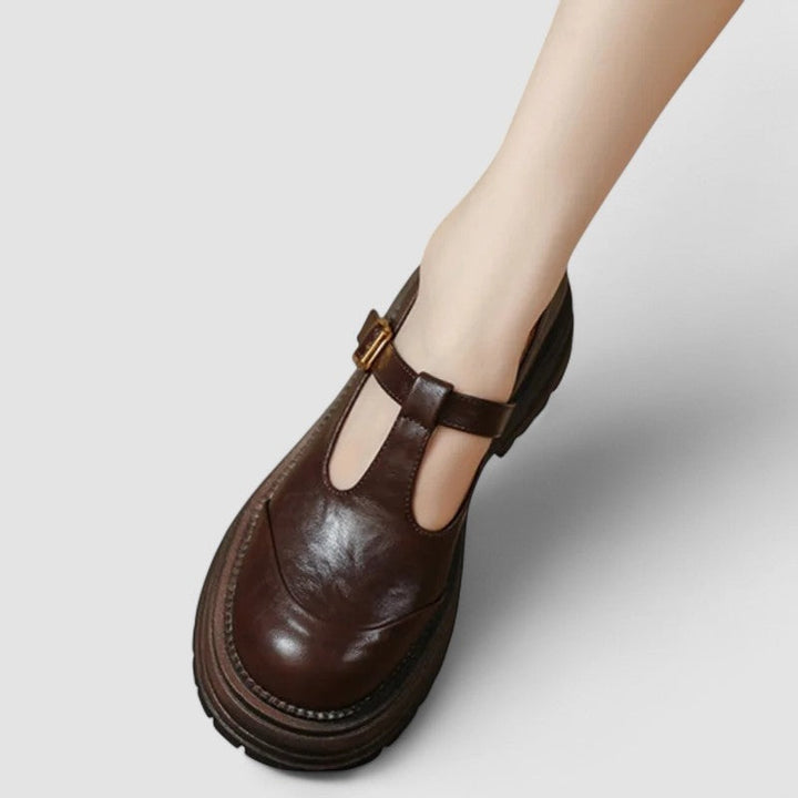 Women's Platform Mary Jane Shoes with T-Bar Strap