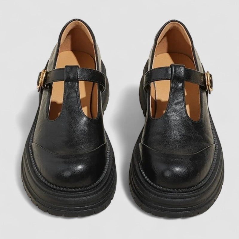 Women's Platform Mary Jane Shoes with T-Bar Strap