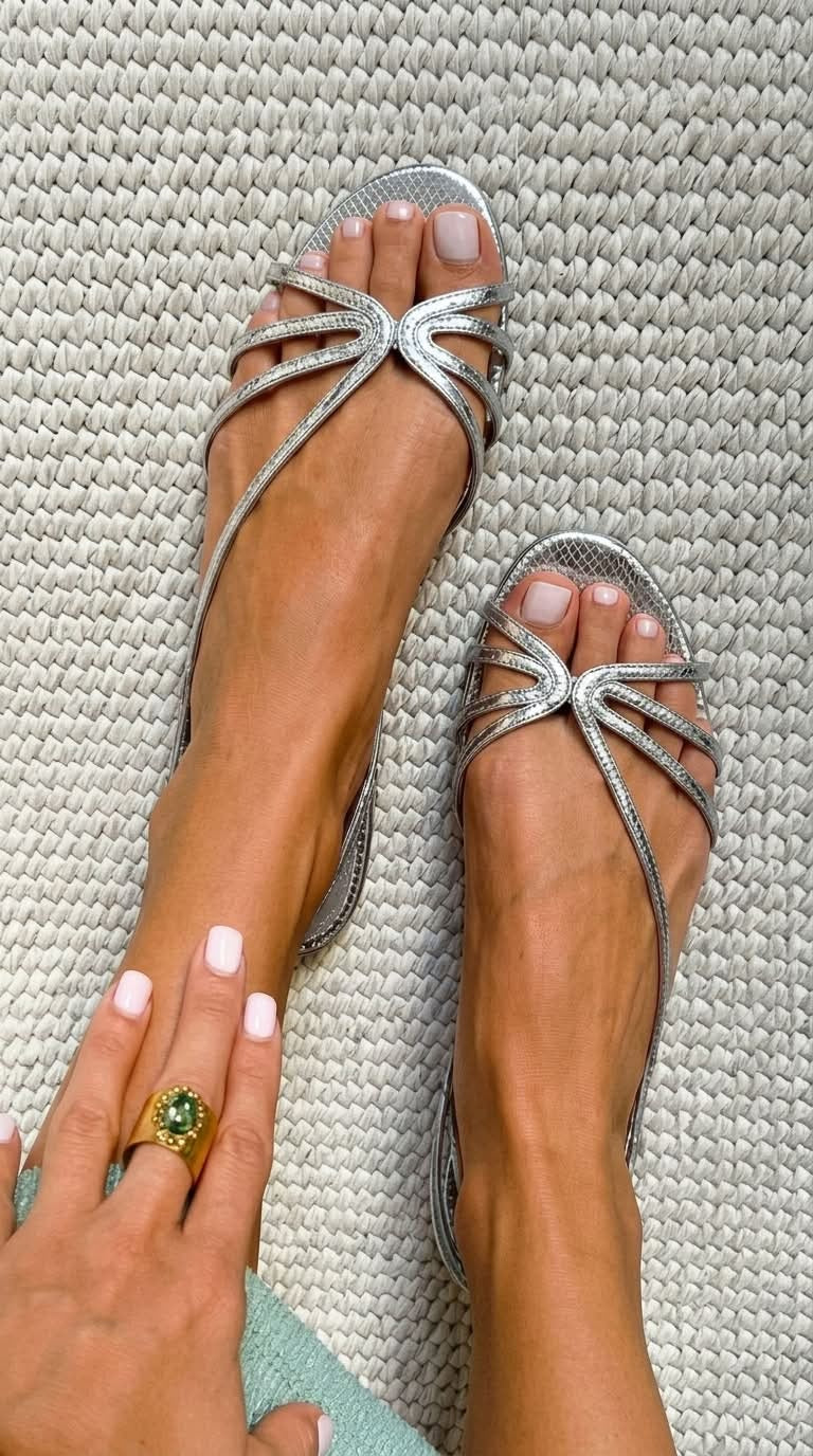 Women's Strappy Sandals Flat Slingback Snake-Look