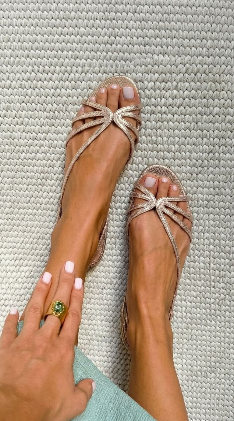 Women's Strappy Sandals Flat Slingback Snake-Look