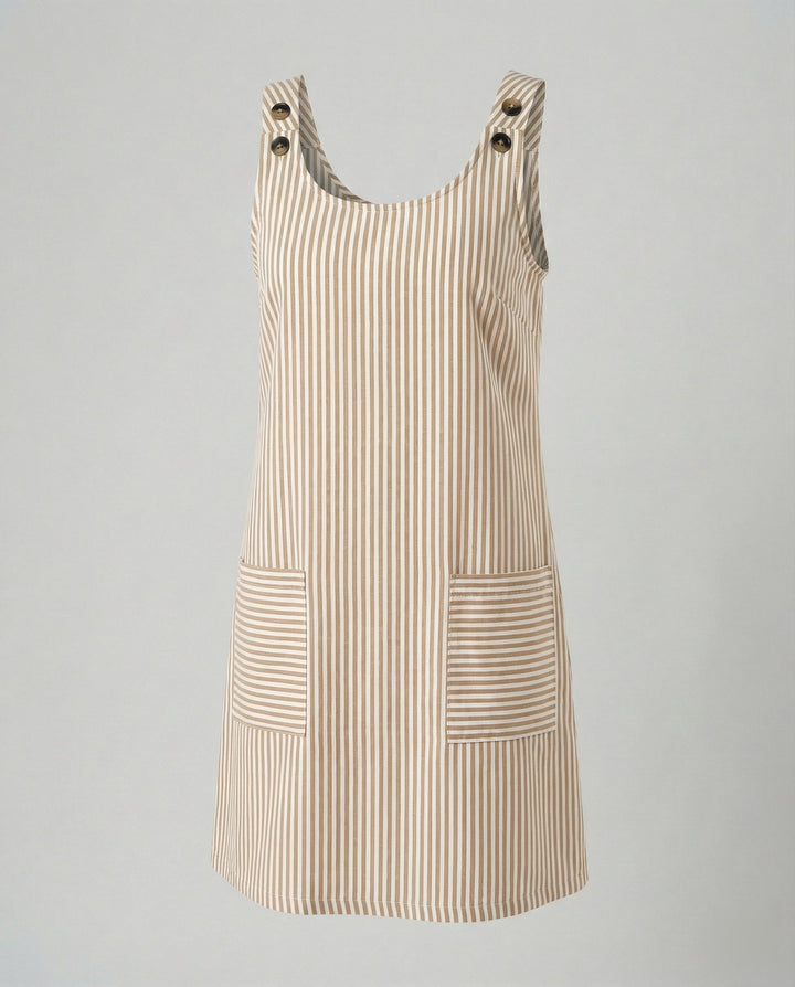 Women's Striped Summer Mini Dress with Pockets