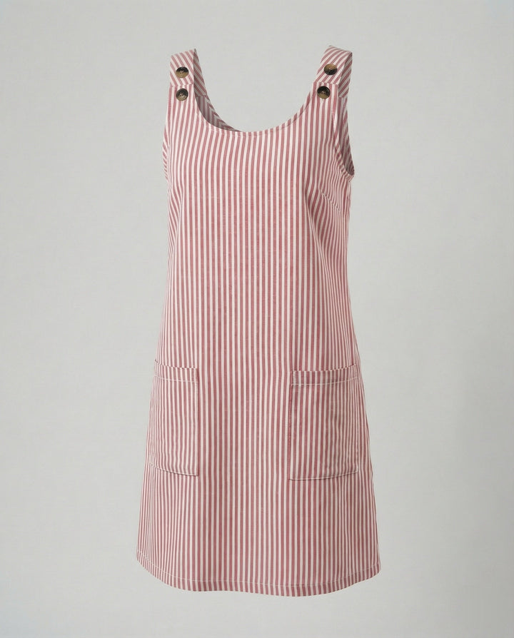Women's Striped Summer Mini Dress with Pockets