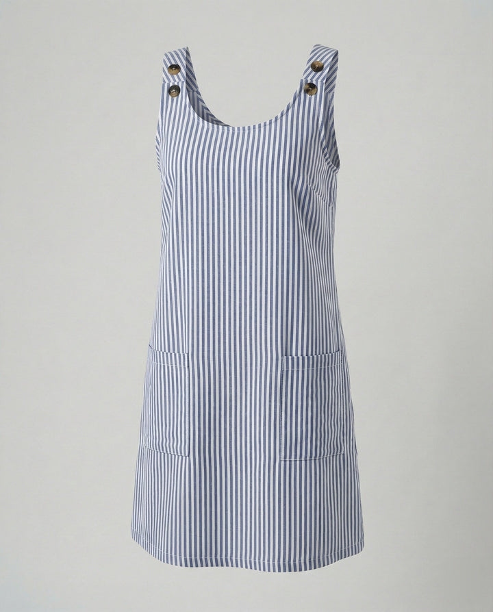 Women's Striped Summer Mini Dress with Pockets