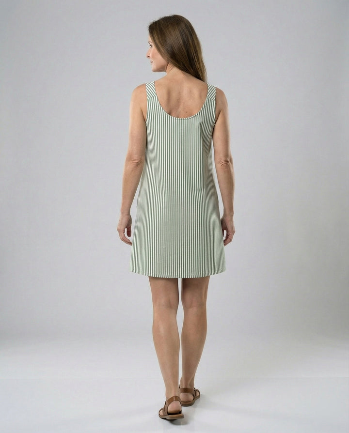 Women's Striped Summer Mini Dress with Pockets