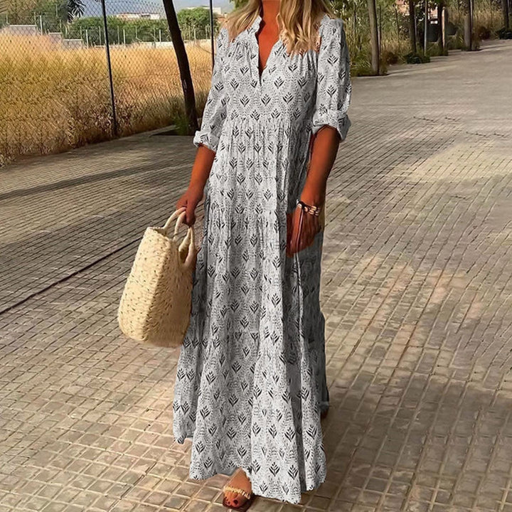 Women's Summer Maxi Dress Tiered with V-Neck