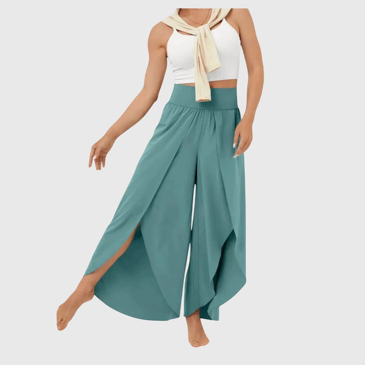 Women's Summer Palazzo Pants High Waisted with Side Slit