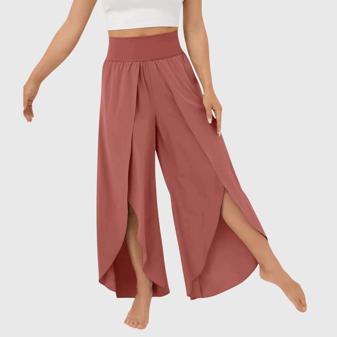 Women's Summer Palazzo Pants High Waisted with Side Slit