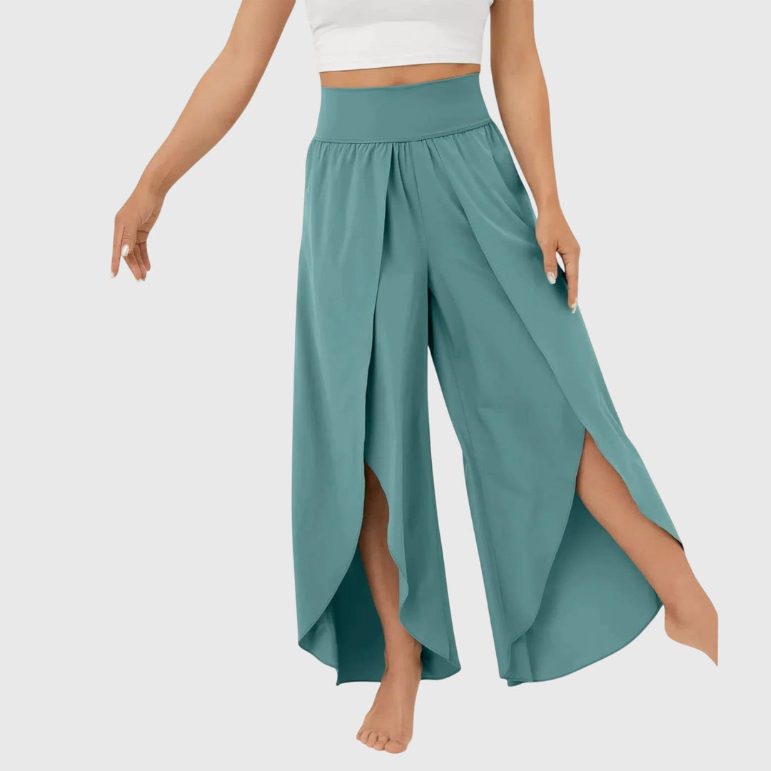 Women's Summer Palazzo Pants High Waisted with Side Slit