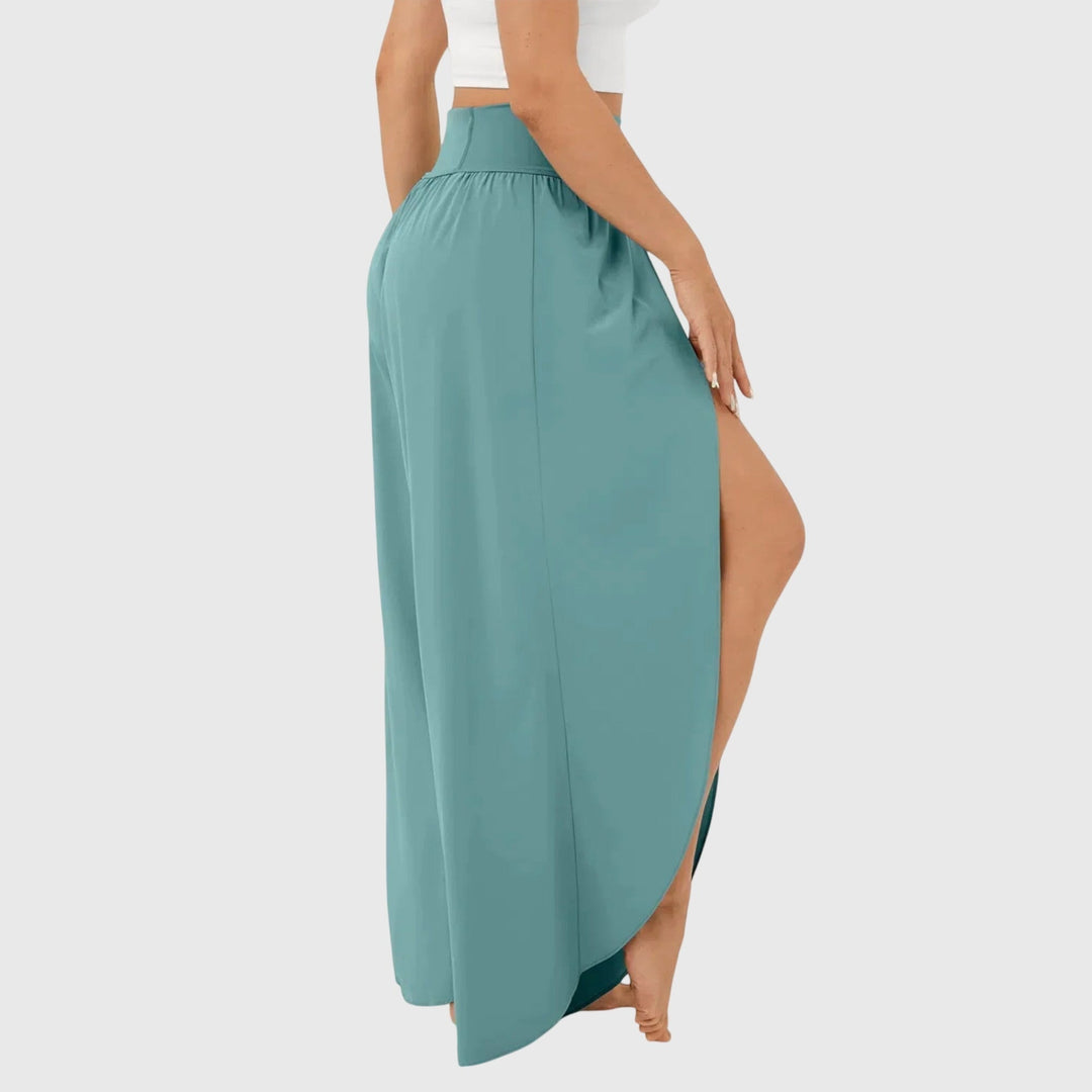 Women's Summer Palazzo Pants High Waisted with Side Slit