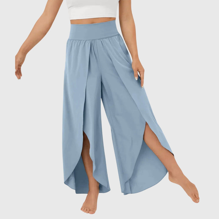Women's Summer Palazzo Pants High Waisted with Side Slit