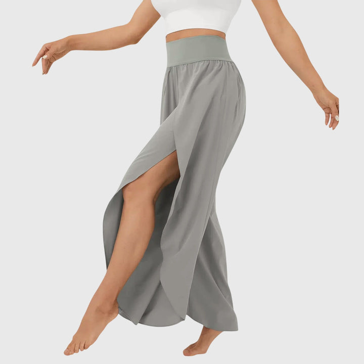 Women's Summer Palazzo Pants High Waisted with Side Slit