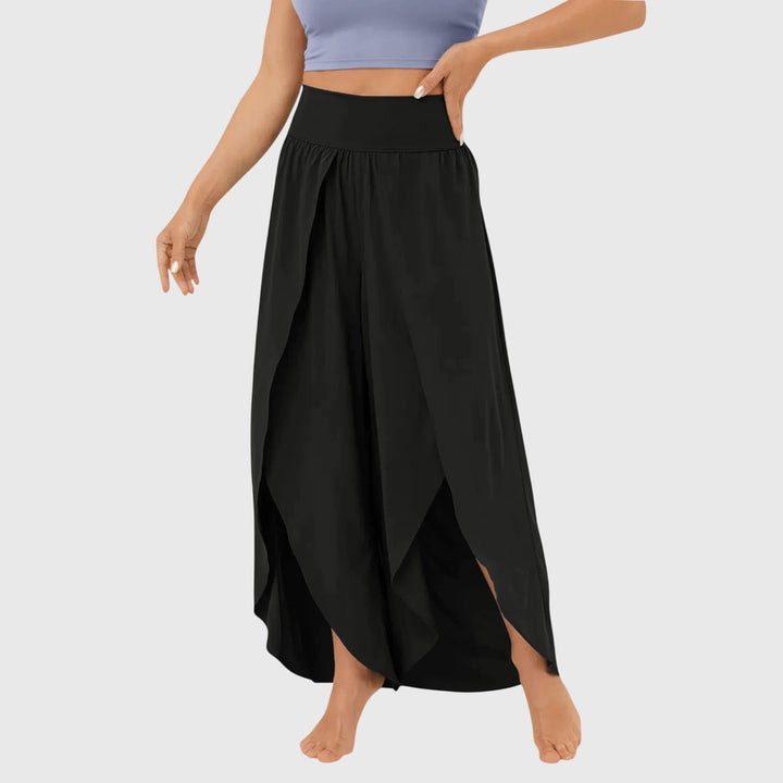 Women's Summer Palazzo Pants High Waisted with Side Slit