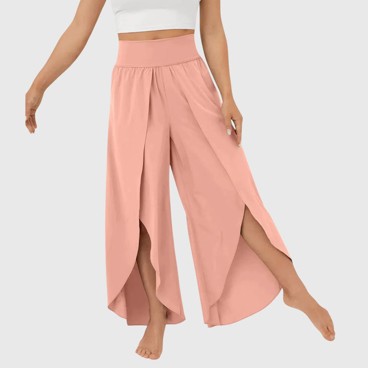 Women's Summer Palazzo Pants High Waisted with Side Slit
