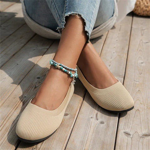 Women's Woven Ballet Flats Slip On Shoes