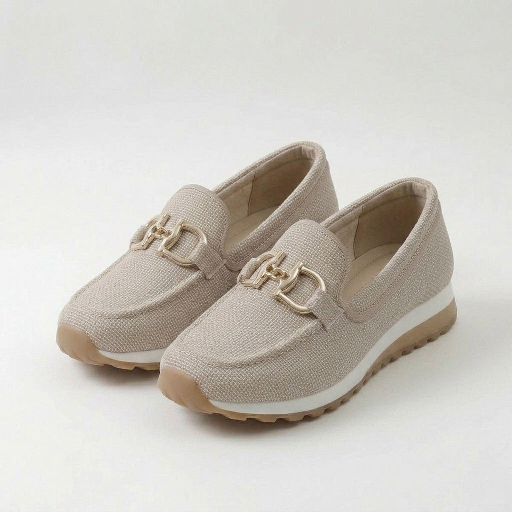 Women's Woven Slip On Loafers with Horsebit Detail
