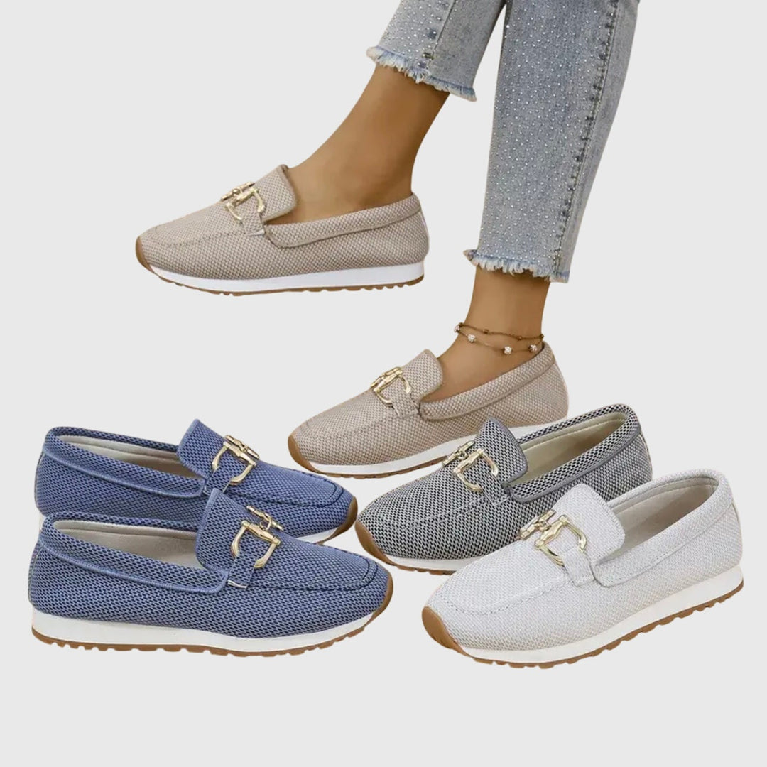 Women's Woven Slip On Loafers with Horsebit Detail