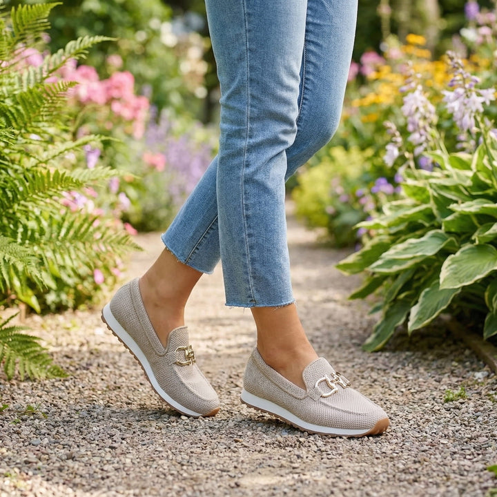 Women's Woven Slip On Loafers with Horsebit Detail