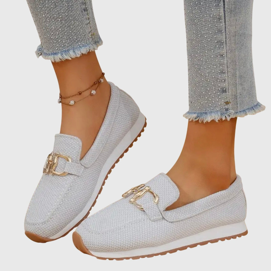 Women's Woven Slip On Loafers with Horsebit Detail
