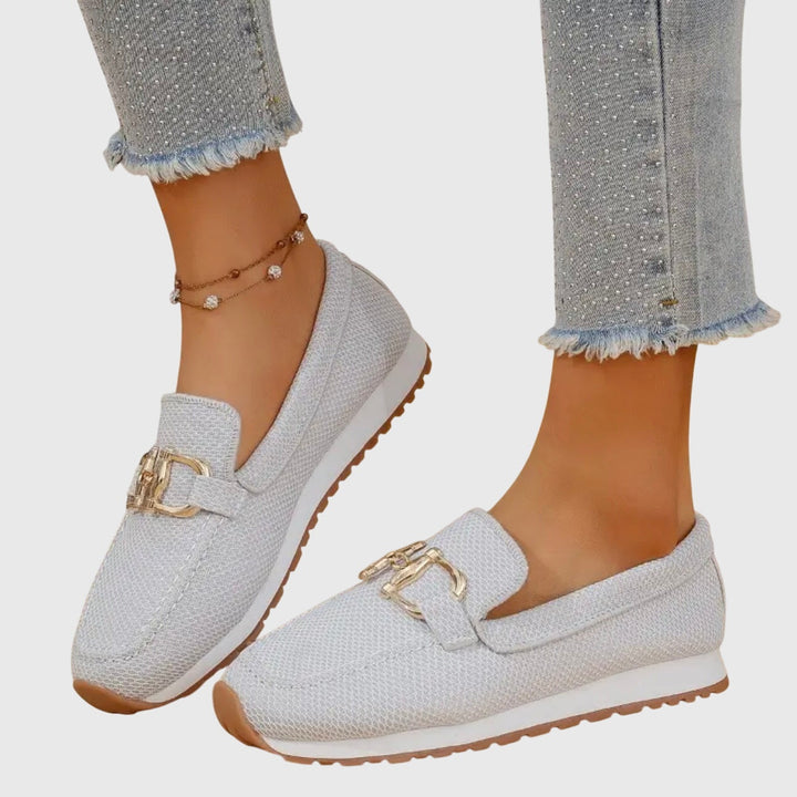 Women's Woven Slip On Loafers with Horsebit Detail